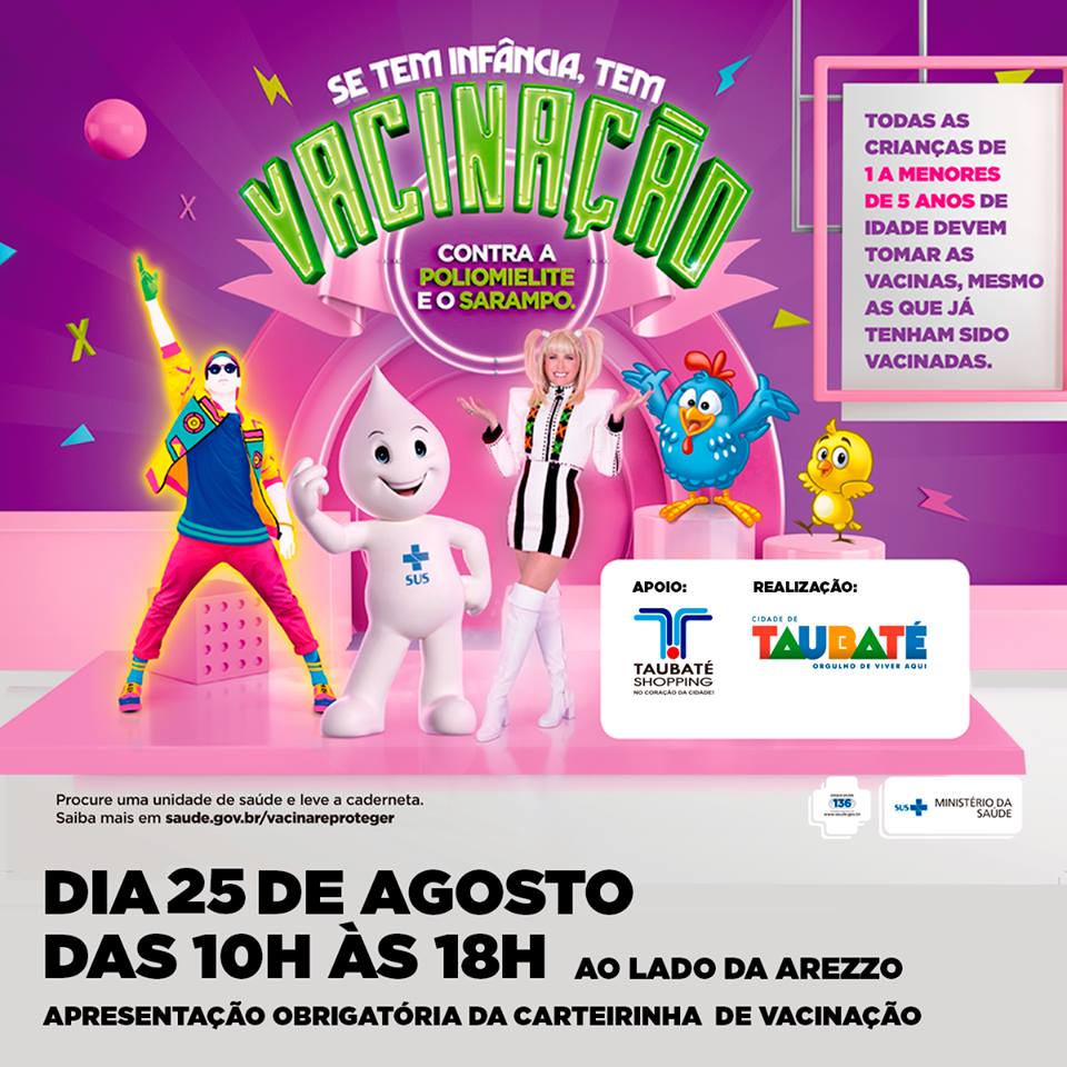 Vacinação contra Sarampo e Pólio continua no  Taubaté Shopping