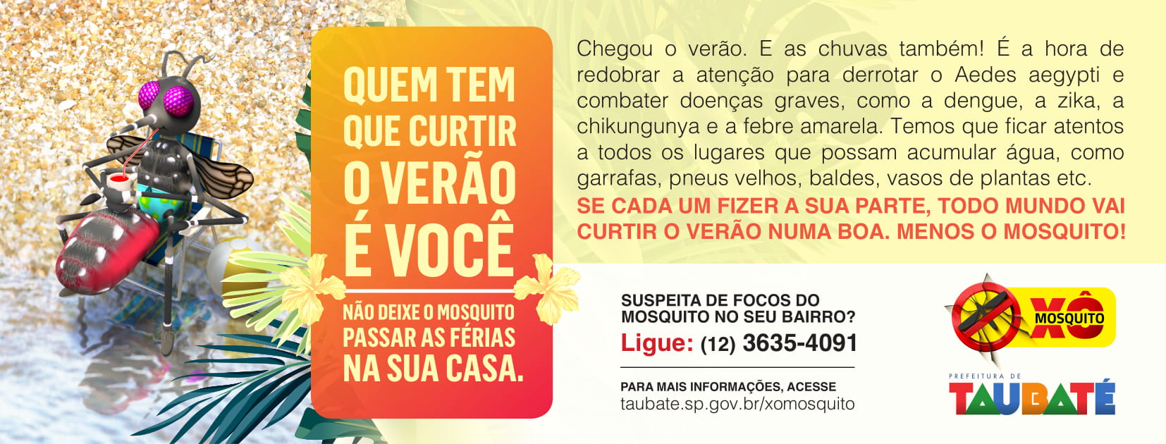 Taubaté renova campanha contra o Aedes aegypti