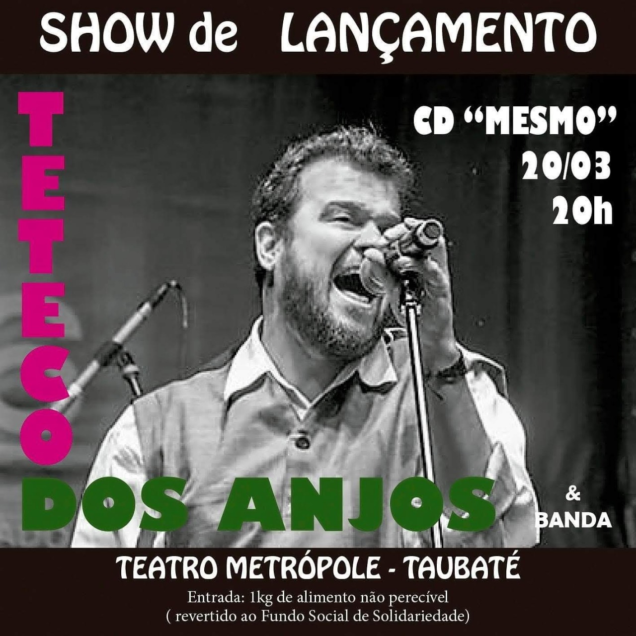 Show beneficente no Metrópole marca lançamento de CD e livro