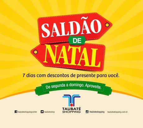 Taubaté Shopping realiza Saldão de Natal 2020